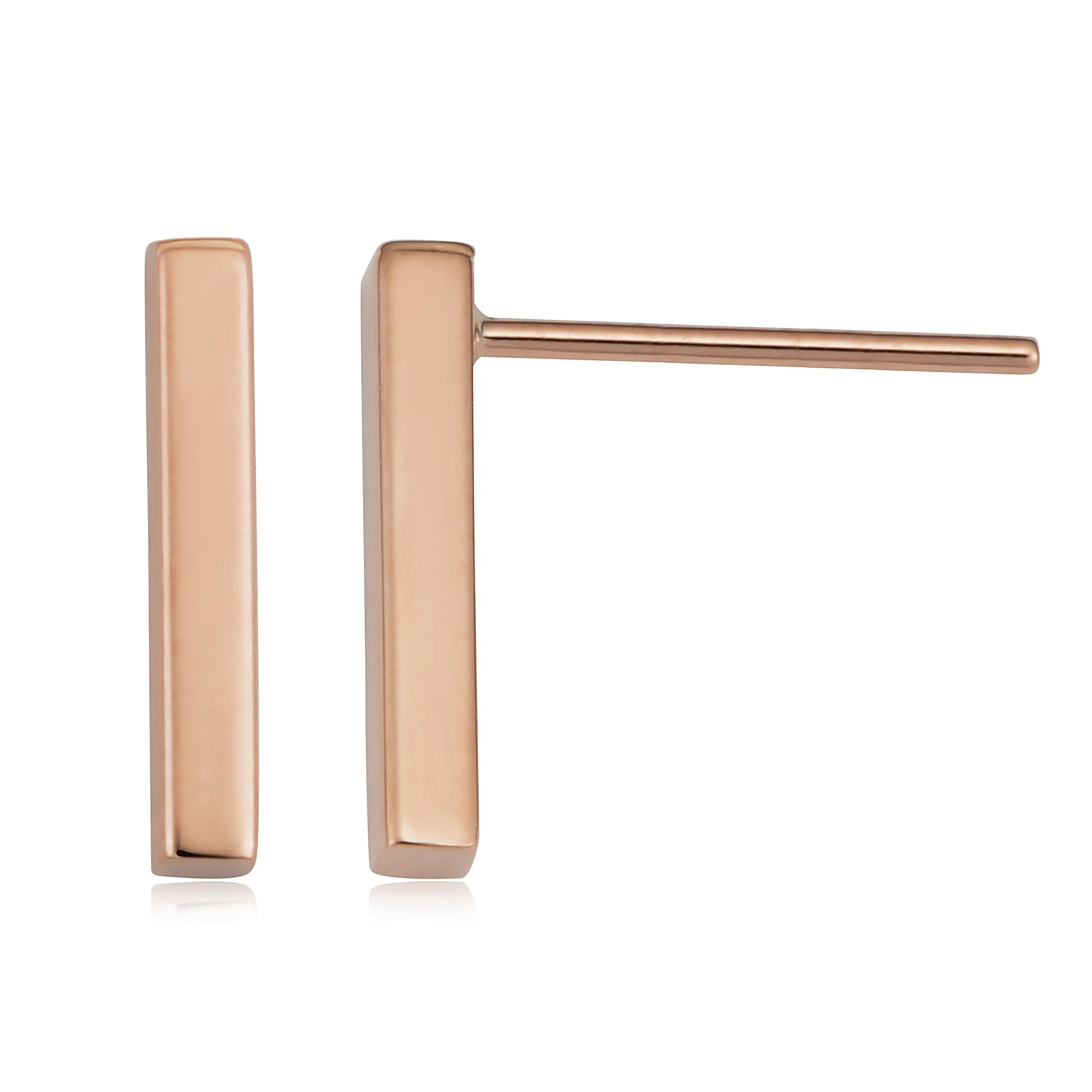 10k Rose Gold Bar Earrings