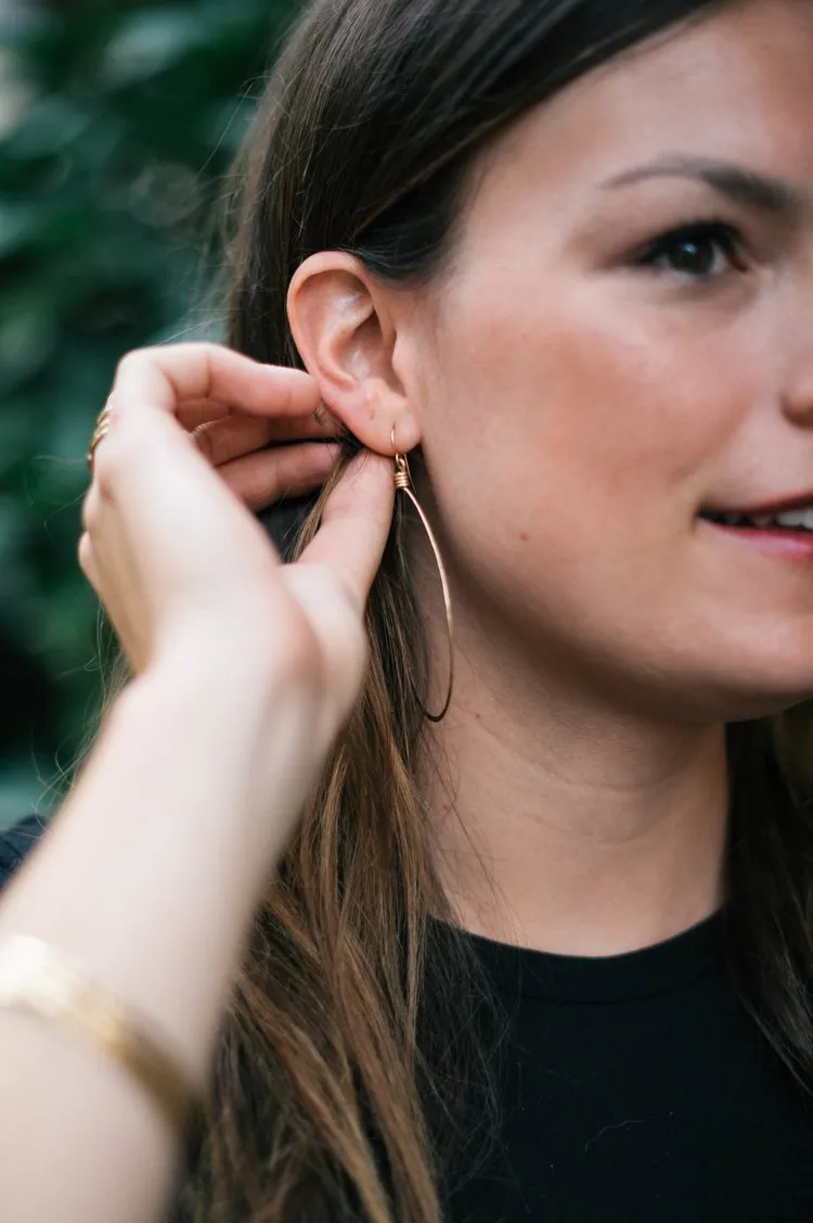 14k Rose Goldfill Oval Hoop Earrings