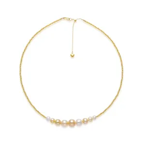 18k Gold South Sea Golden Pearl Necklace KN00209