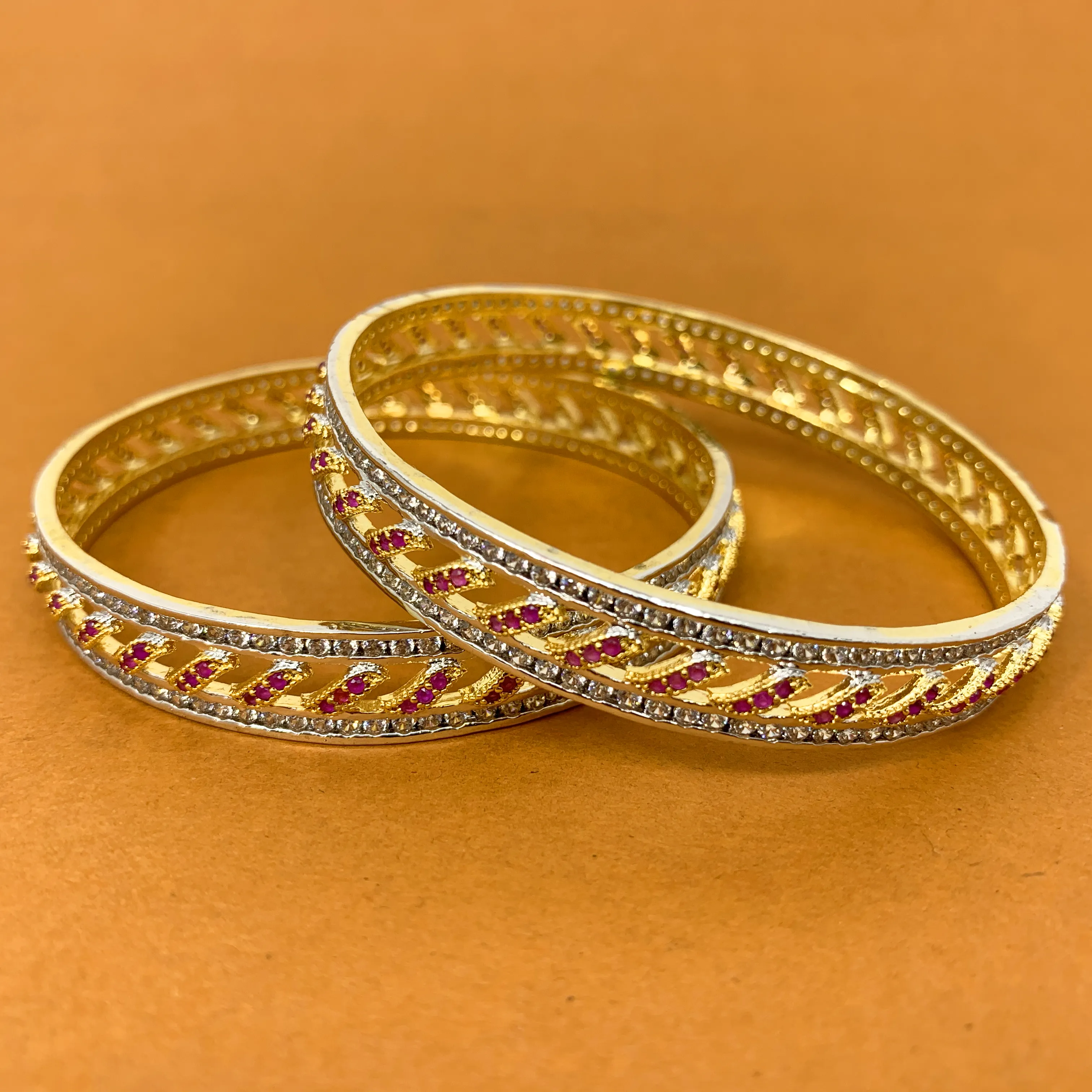 American Diamond & Semi-Precious Stone Bangles (Design 32)