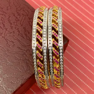American Diamond & Semi-Precious Stone Bangles (Design 32)