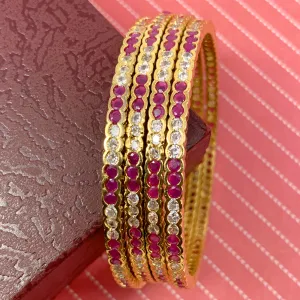 American Diamond & Semi-Precious Stone Bangles (Design 44)