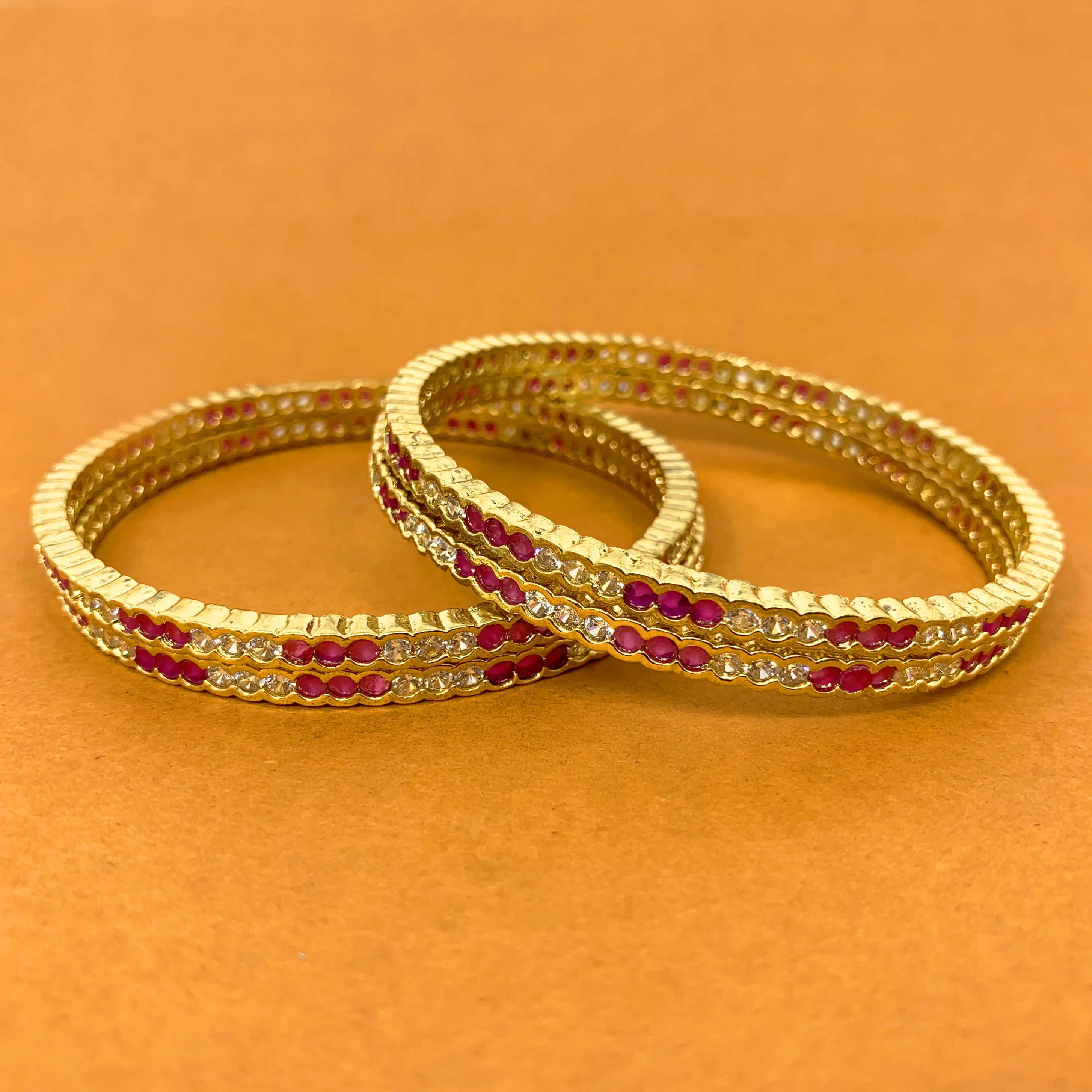 American Diamond & Semi-Precious Stone Bangles (Design 44)