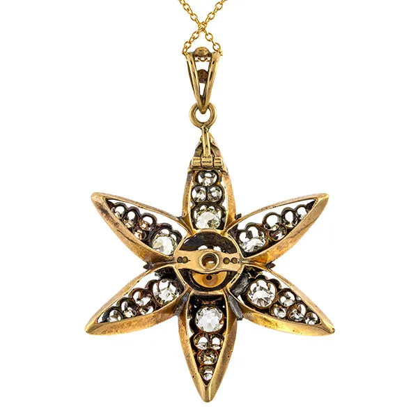 Antique Pearl & Diamond Pendant Necklace
