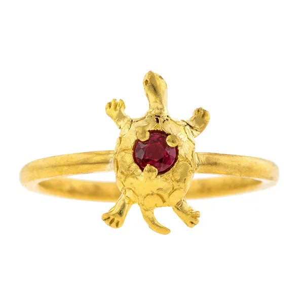 Antique Ruby Turtle Ring