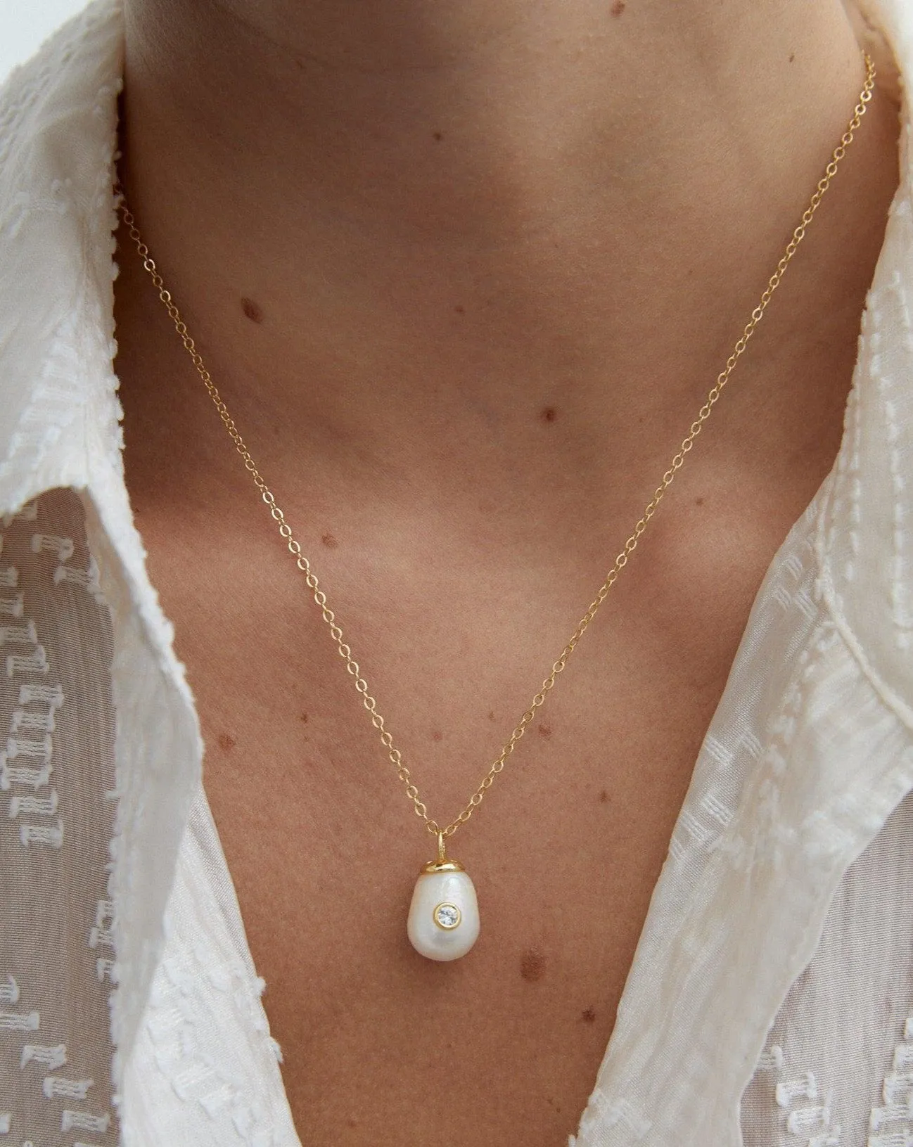 Birthstone Pearl Pendant April