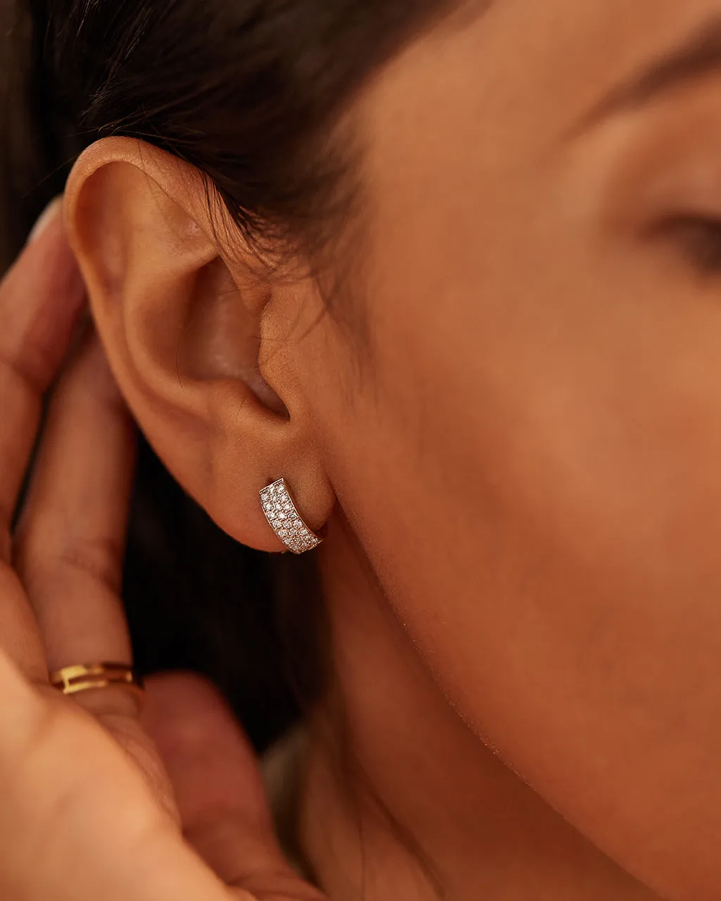 Bold Mini Diamond Hoops