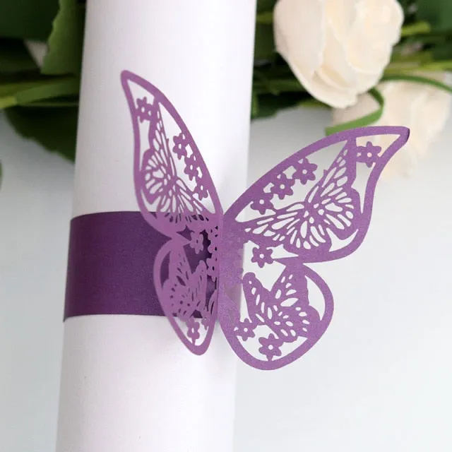 Butterfly Style Paper Rings-Napkins Holders Party Favor Decoration