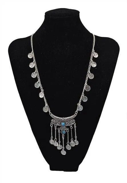 Coin Tassel Long Necklace