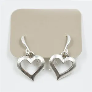 Cut out heart drop earrings on fish hook