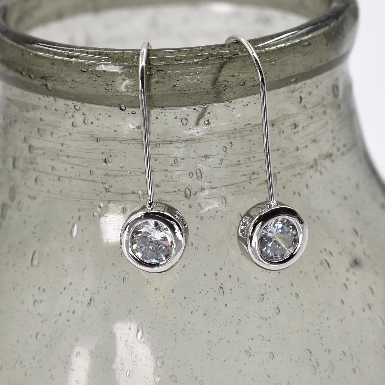 CZ crystal drop earrings