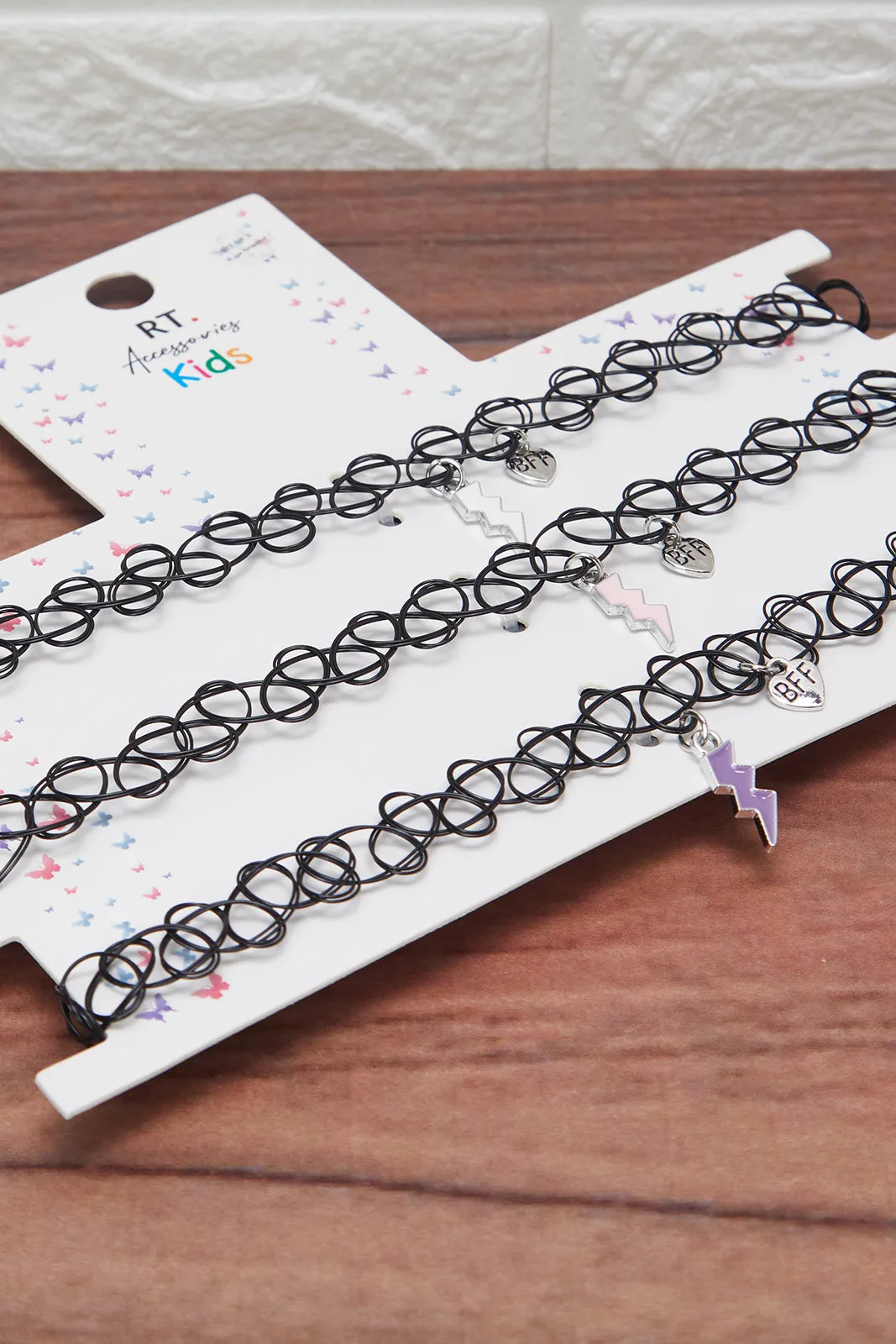 Girls Black Choker (3 Piece)