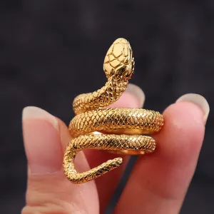 Gold Silver Tone Stainless Steel Snake Ring