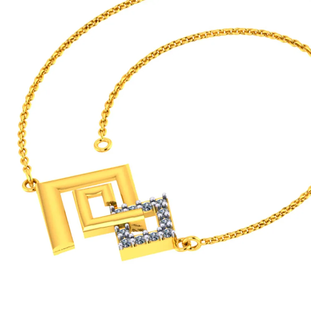 Gorgeous 14k Gold And Diamond Geometric Designer Bracelet From Pc Chandra Diamond Collection