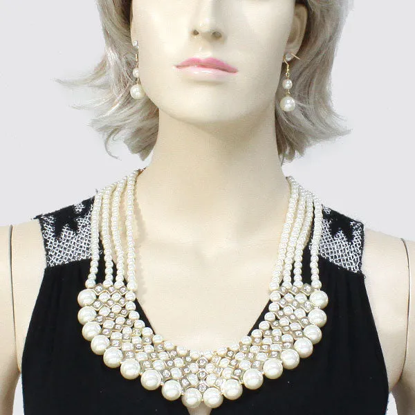 iLLASPARKZ Layered Crystal Pearl Necklace