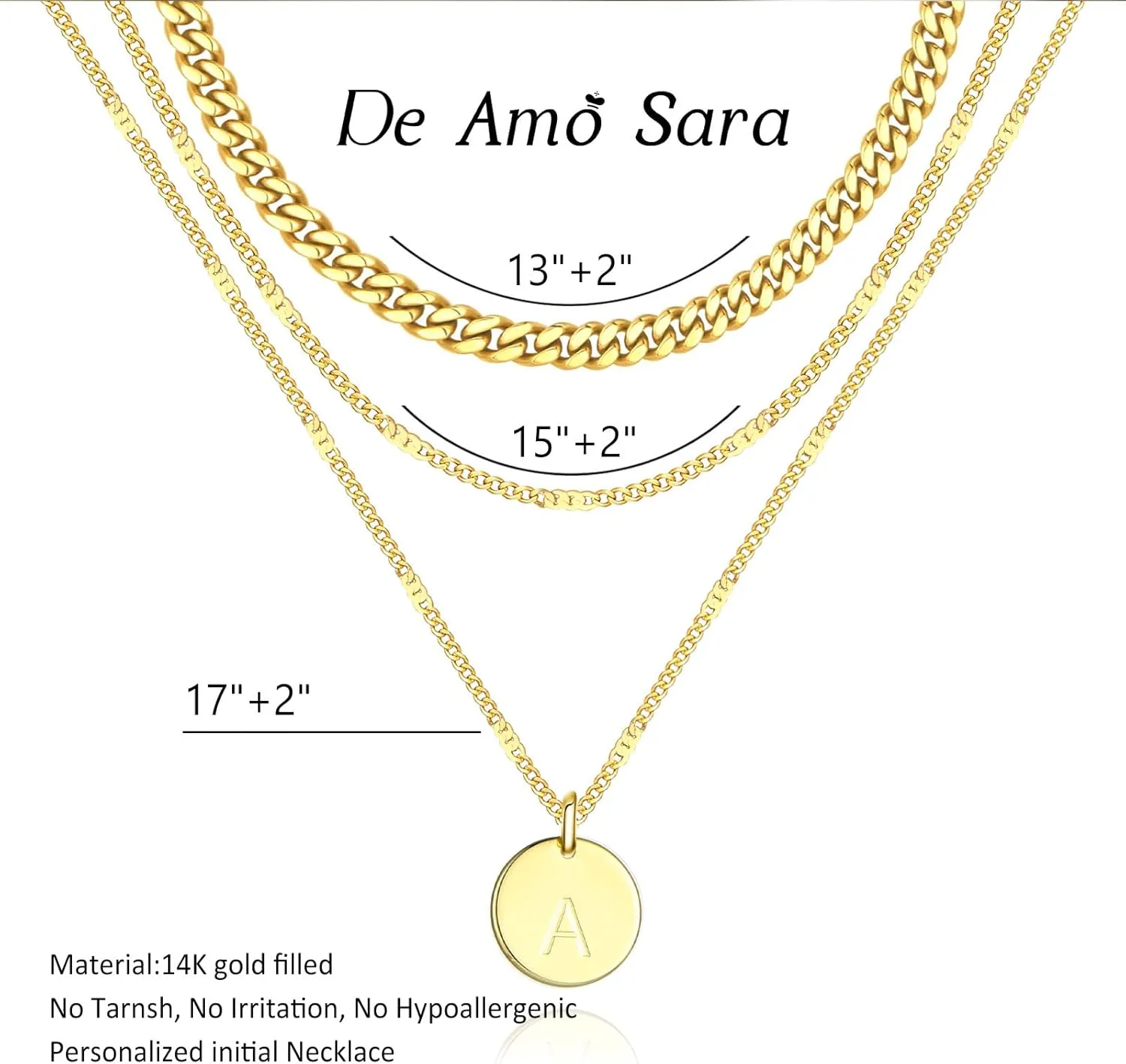 Initial Necklaces for Women Trendy, 14K Gold Plated Letter Necklace Stack Round Coin Disc Pendant Layered Choker Cuban Chain A-Z Gold Necklace Personalized Jewelry Gift Sets for Women