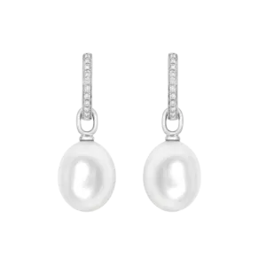 Kiki McDonough Pearl and Diamond Drop Earrings