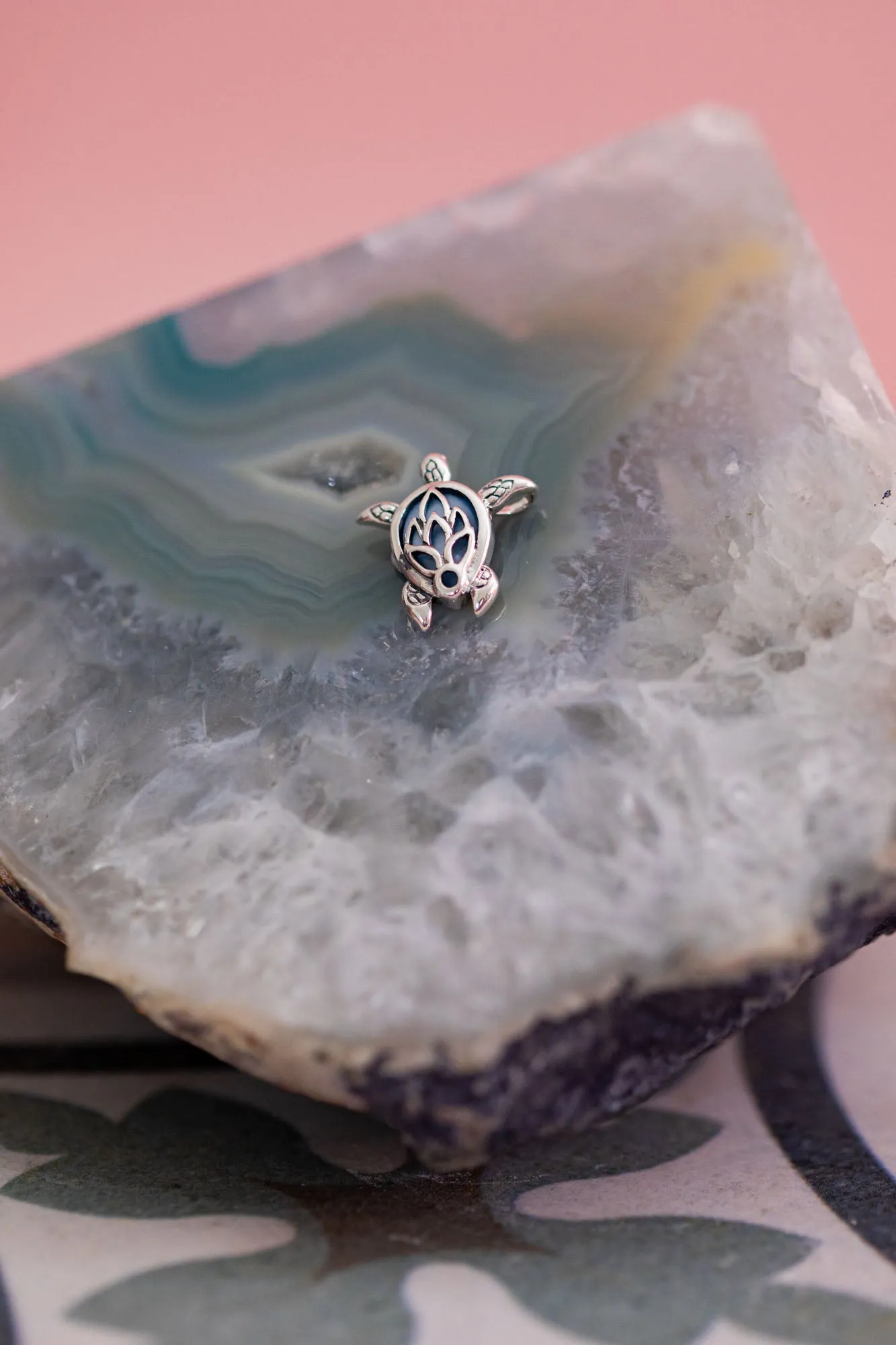 Leah Mother of Pearl Turtle Pendant