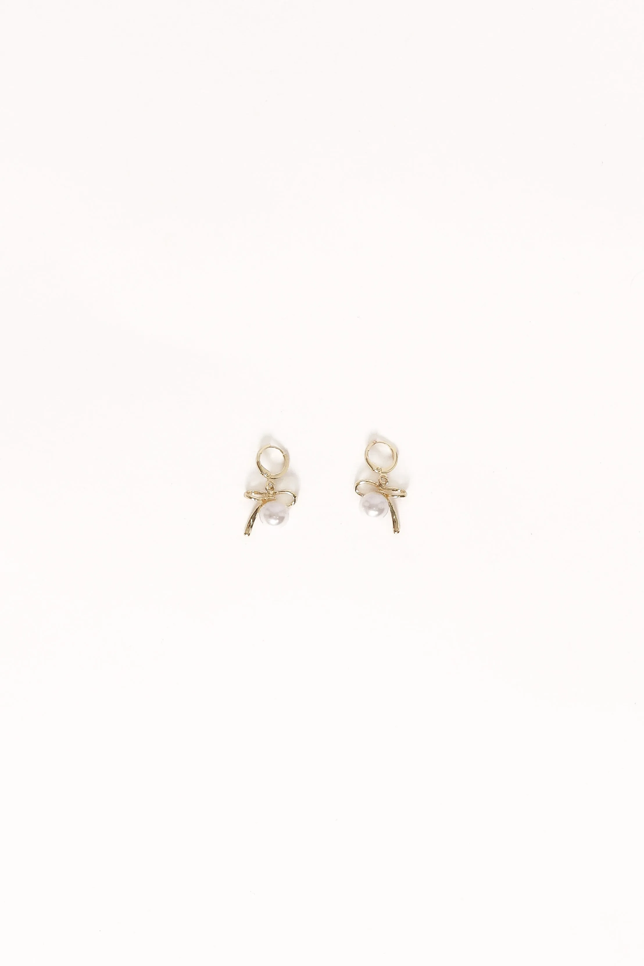 Louisa Bow Earrings - Gold/Pearl