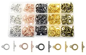 Mandala Crafts Toggle Clasp, T-Bar Closure from Metal for Jewelry Making in Bulk, Rose Gold, Bronze, Gunmetal, Silver, Gold Tone