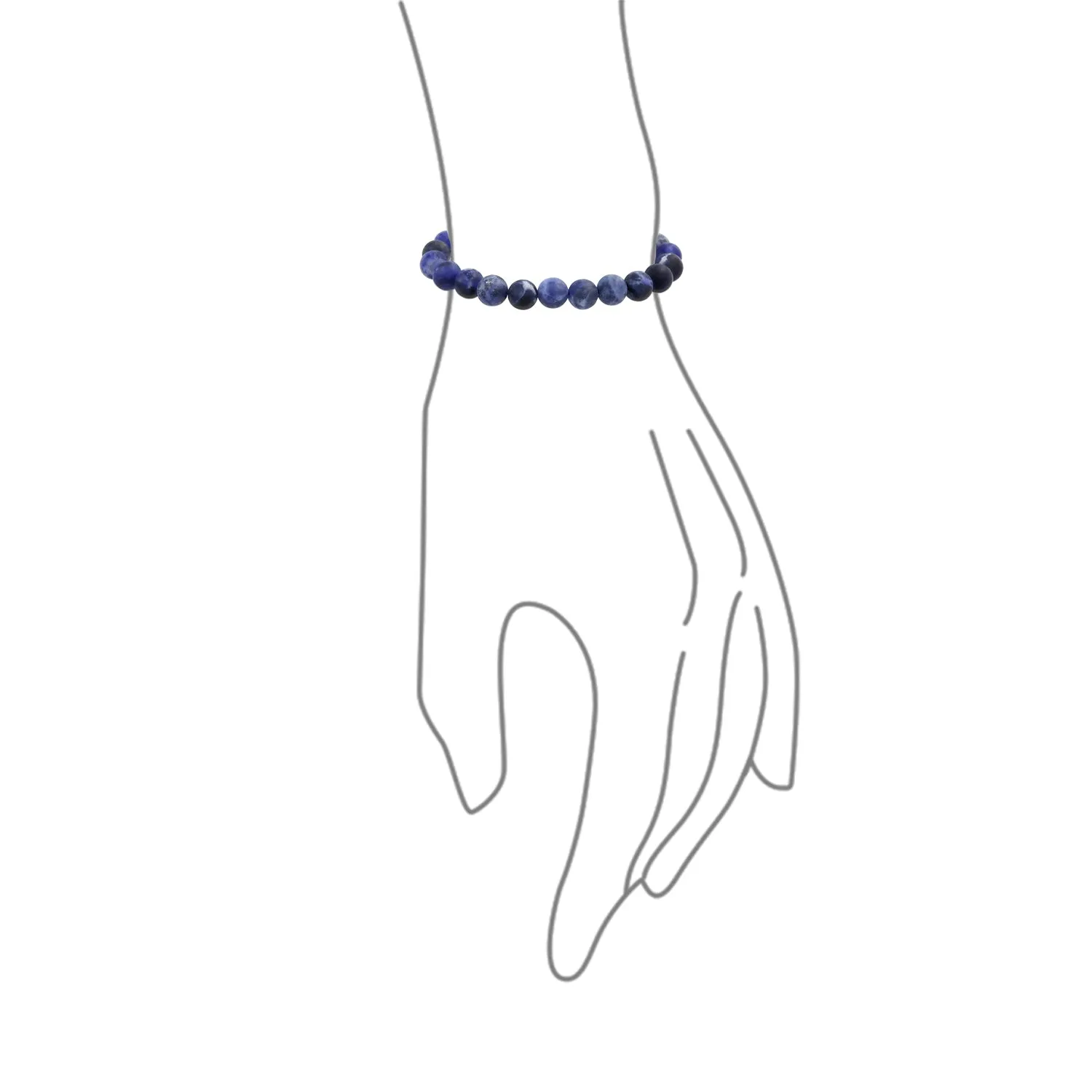 Natural Multi-Color Gemstone 8MM Bead Stackable Stretch Bracelet for Men Unisex