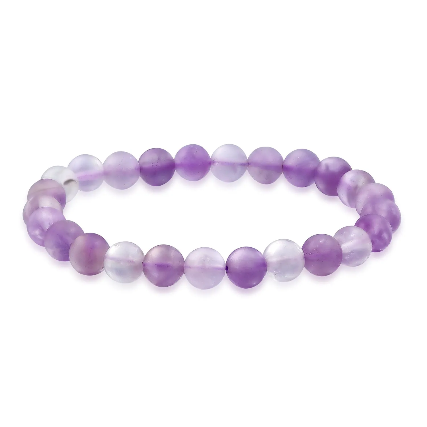 Natural Multi-Color Gemstone 8MM Bead Stackable Stretch Bracelet for Men Unisex