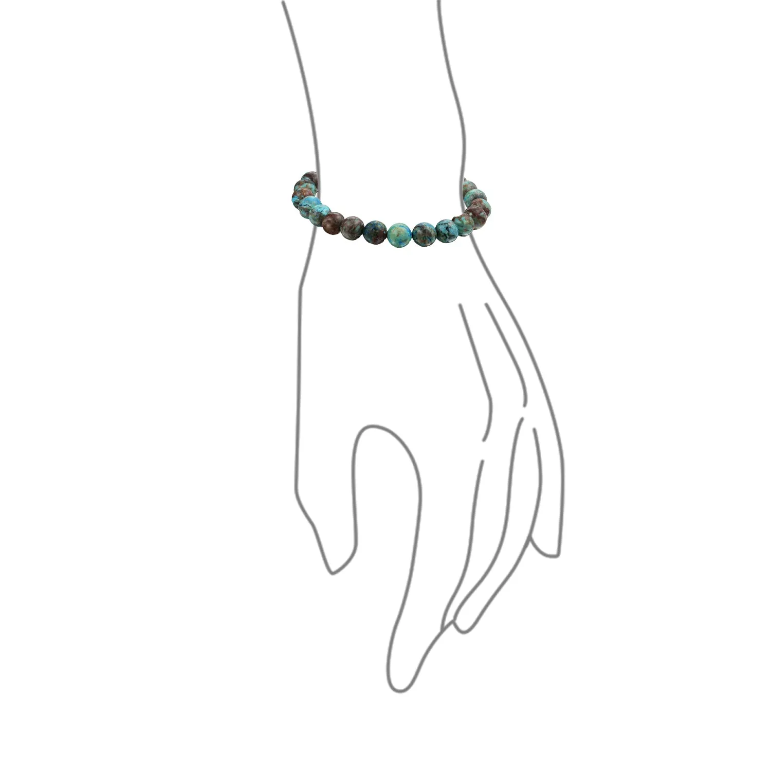 Natural Multi-Color Gemstone 8MM Bead Stackable Stretch Bracelet for Men Unisex
