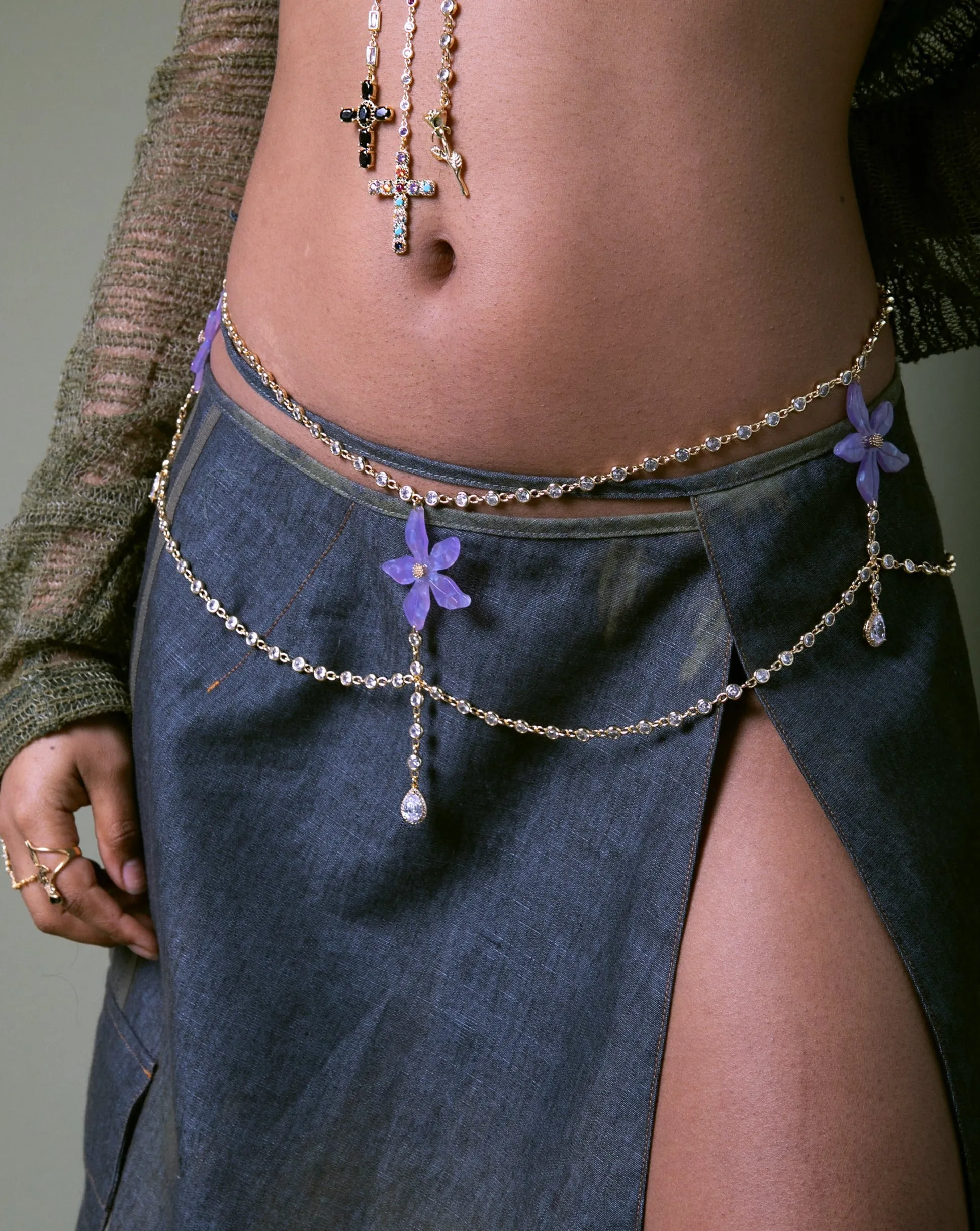 Orchid Belly Chain