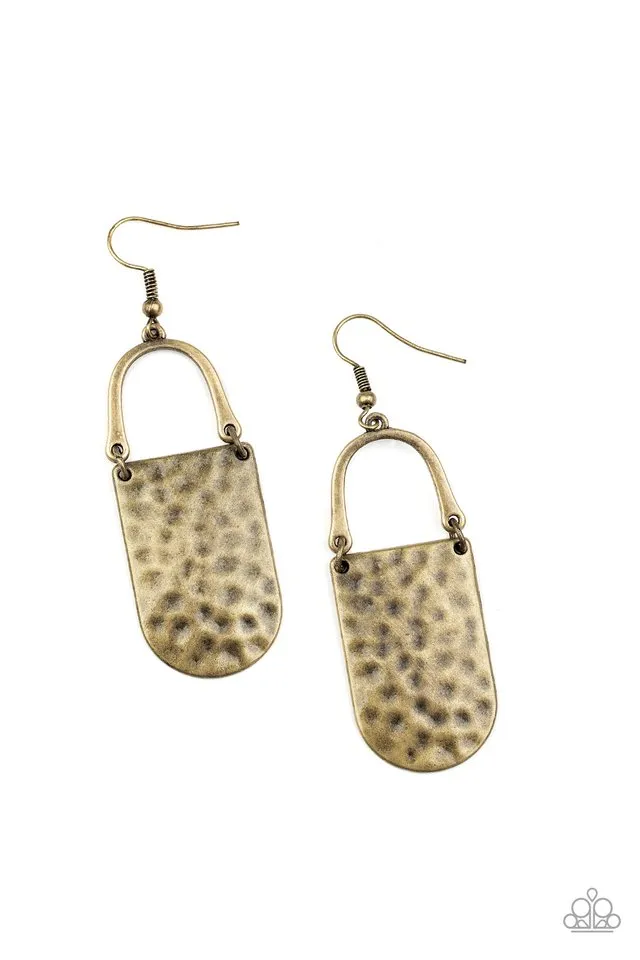 Paparazzi Earring ~ Resort Relic - Brass