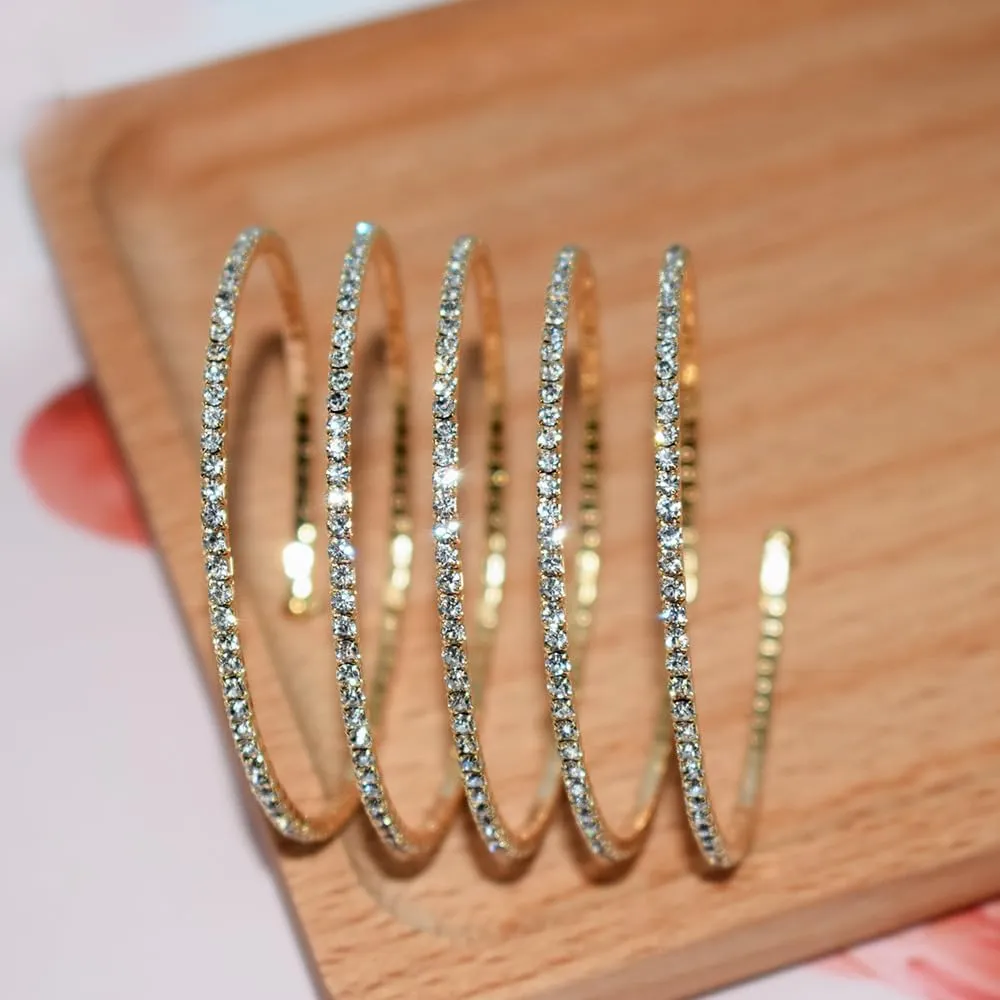 Pingyongchang Gold Cuff Bangle Bracelets for Women Open Wide Wire Arm Cuff Bracelets Gold Wrist Cuff Wrap Bracelet Set Adjustable Cuff Bangle Bracelet Set