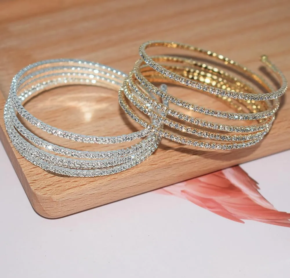 Pingyongchang Gold Cuff Bangle Bracelets for Women Open Wide Wire Arm Cuff Bracelets Gold Wrist Cuff Wrap Bracelet Set Adjustable Cuff Bangle Bracelet Set