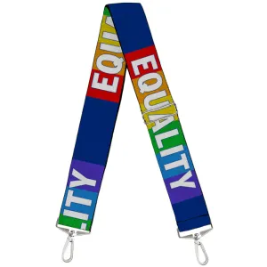 Purse Strap - EQUALITY Blocks Rainbow Blue White