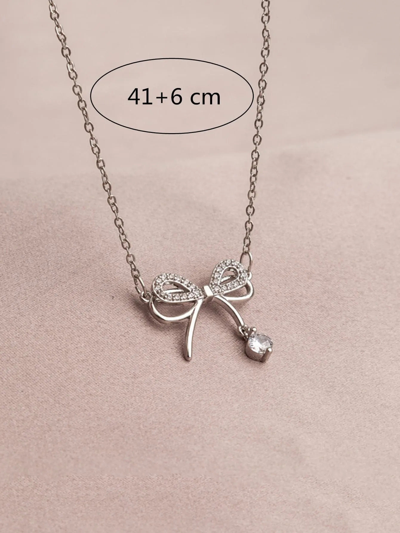 Rhinestone Bow Charm Necklace for Women Jewelry for Women Gift for Her Necklace