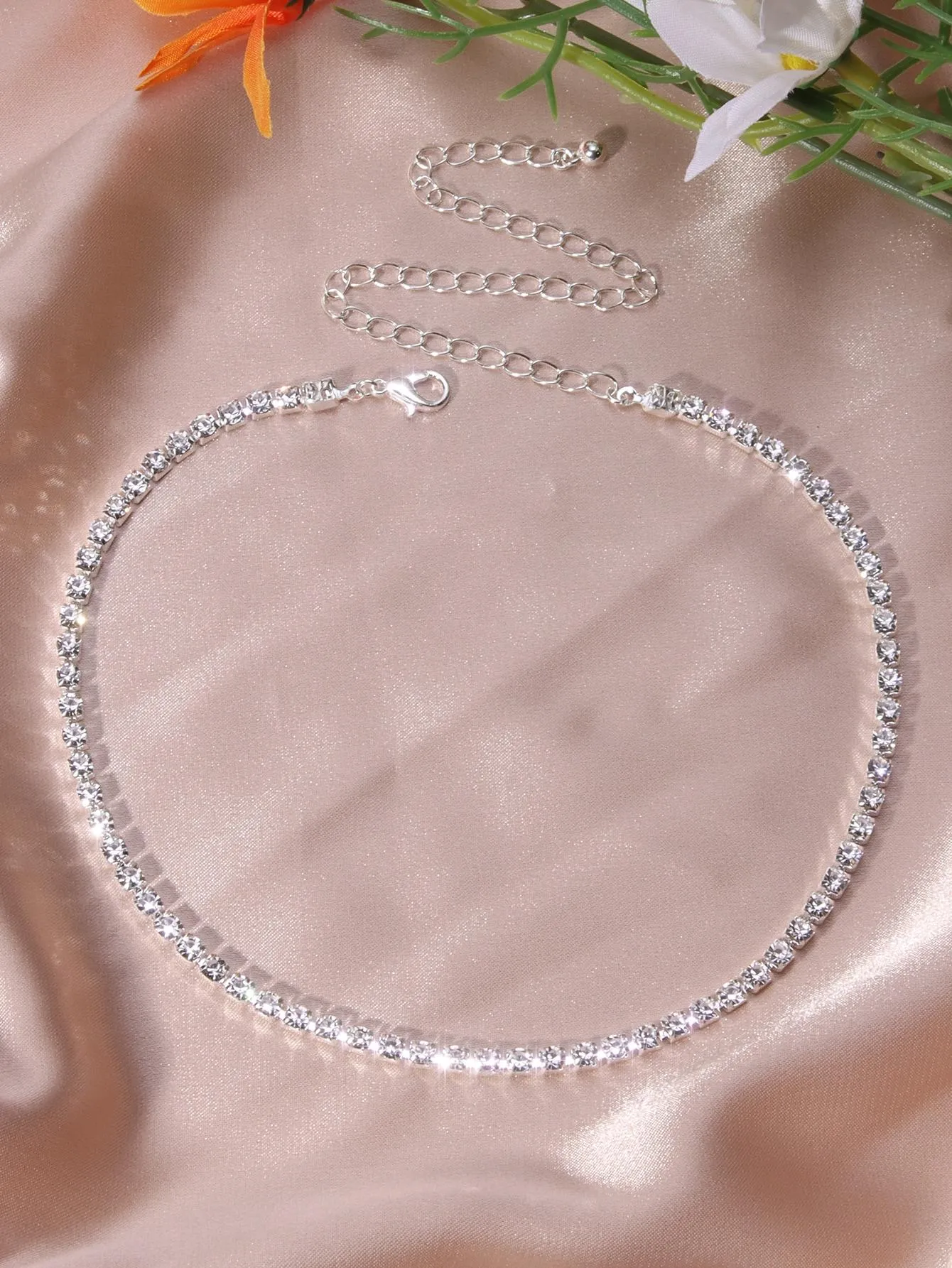 Rhinestone Decor Adjustable  Necklace for Women Girls Accessories Jewelry Gifts