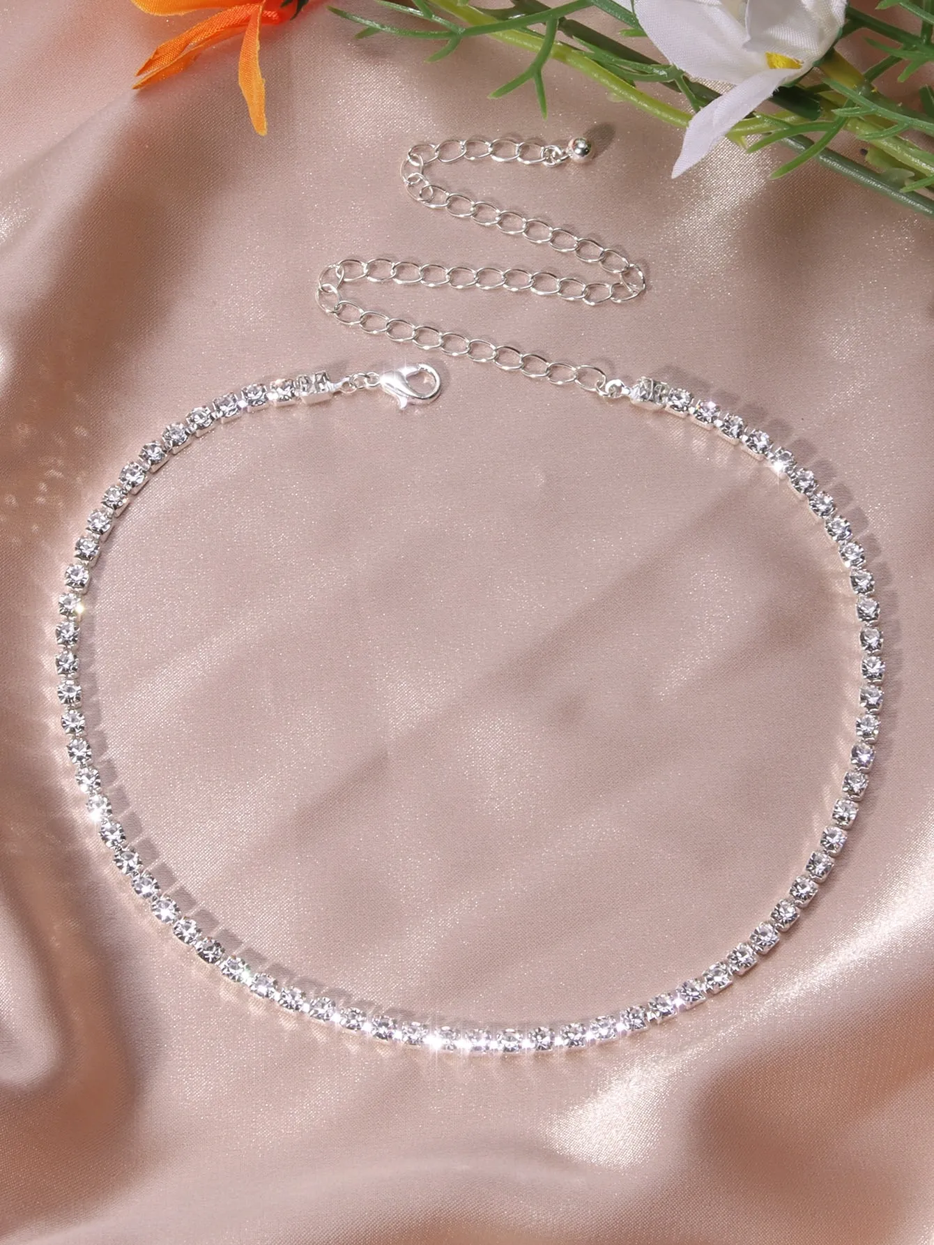 Rhinestone Decor Adjustable  Necklace for Women Girls Accessories Jewelry Gifts