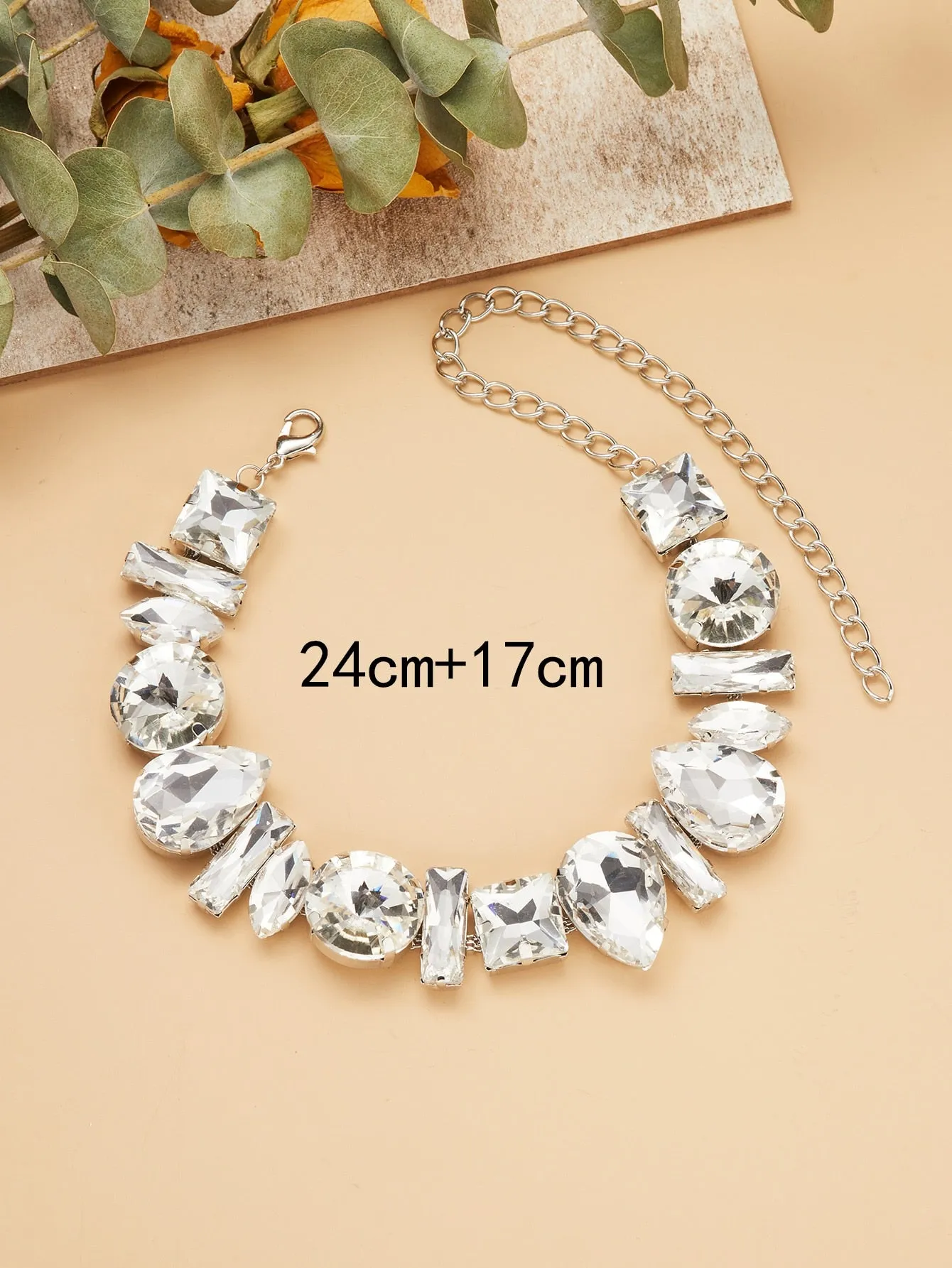 Rhinestone Teardrop Decor Necklace for Women Jewelry for Women Gift for Her