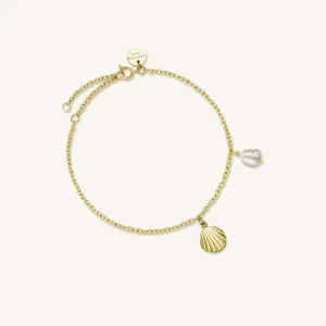 Shell and pearl bracelet