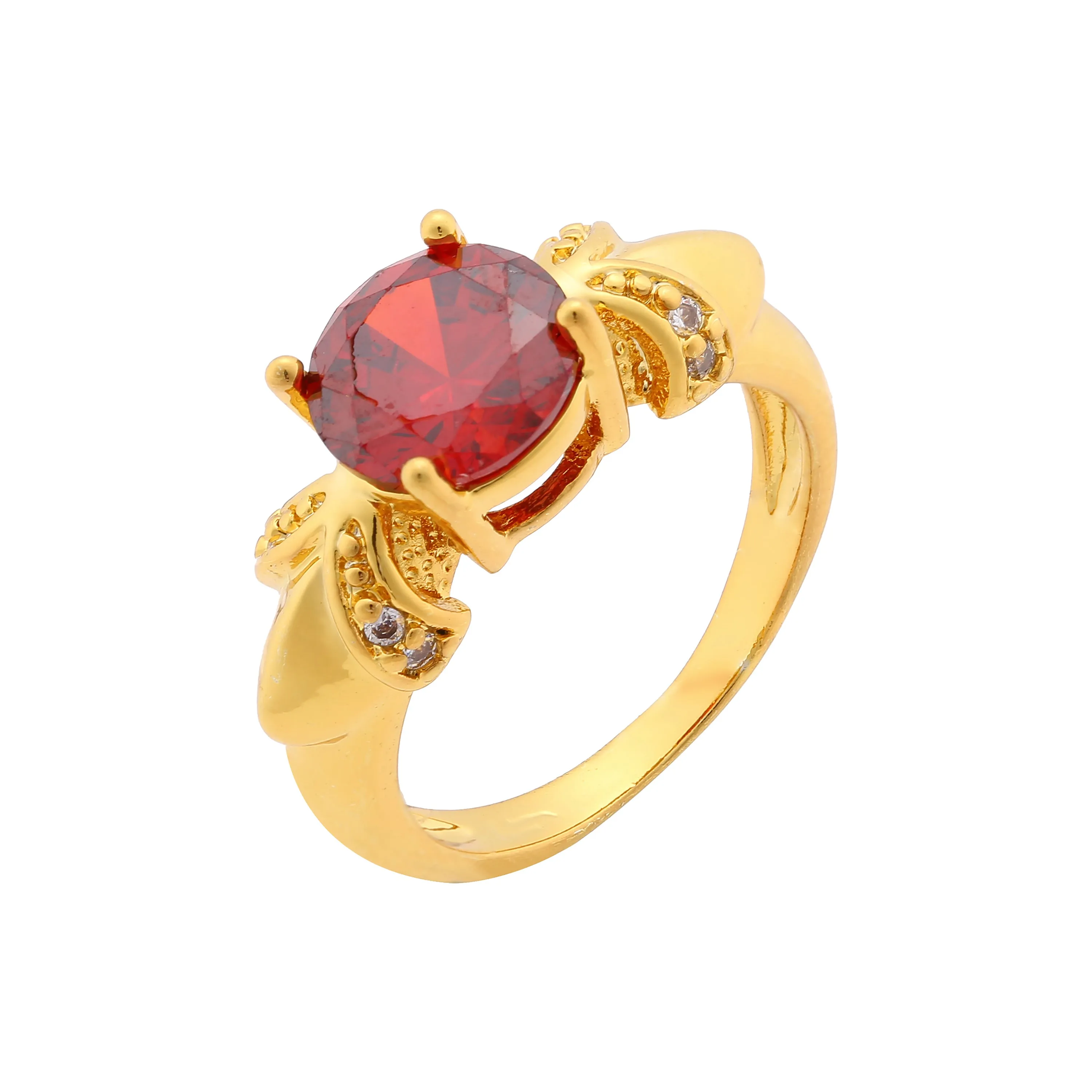 Solitaire colorful big stone paved Rose Gold fashion rings