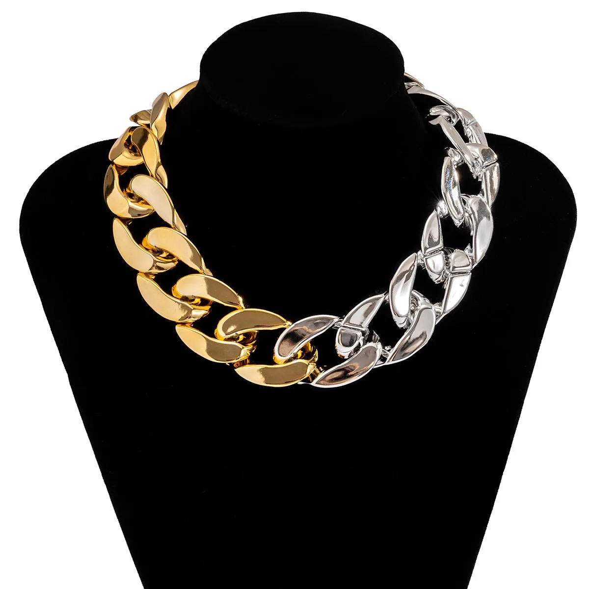 Thick CCB Material Exaggerated Big Choker Necklace Collar for Women Hiphop Chunky Chain Necklaces on the Neck 2022 Egirl Jewelry