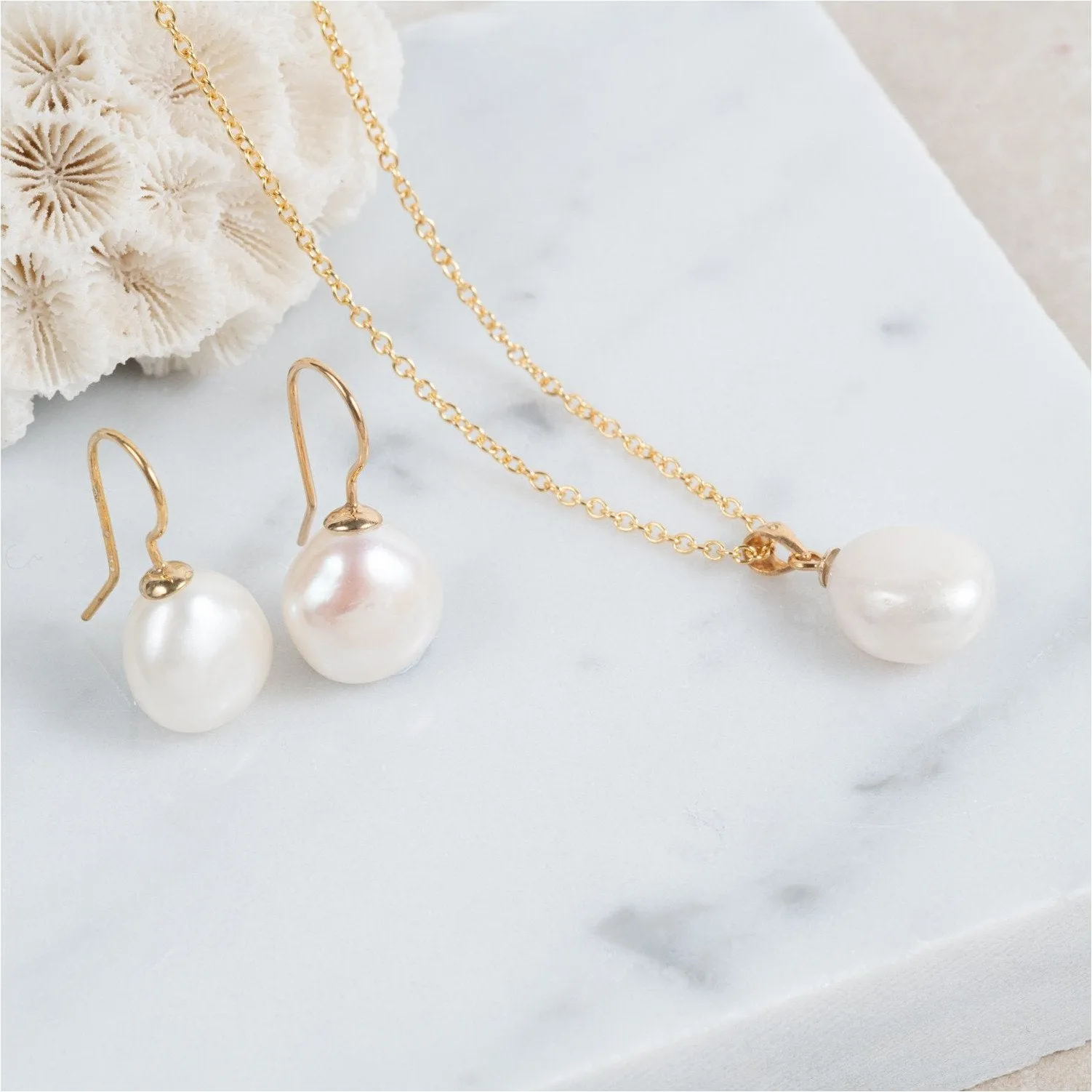 Triora Baroque Pearl & 18ct Gold Vermeil Pendant