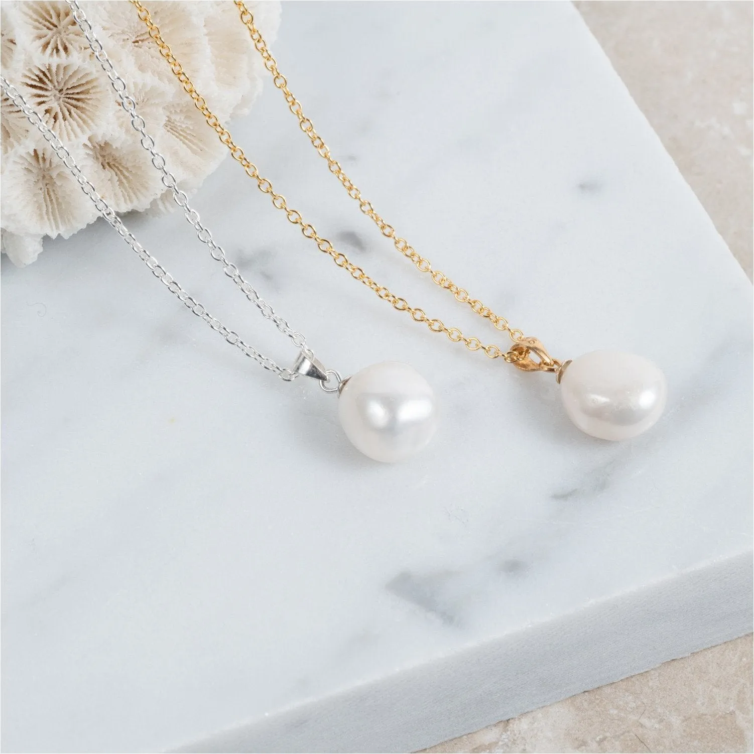Triora Baroque Pearl & 18ct Gold Vermeil Pendant