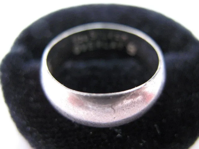 Vintage Old 1/20 SILVER OVERLAY WEDDING Engagement Womens Mens RING BAND size 5