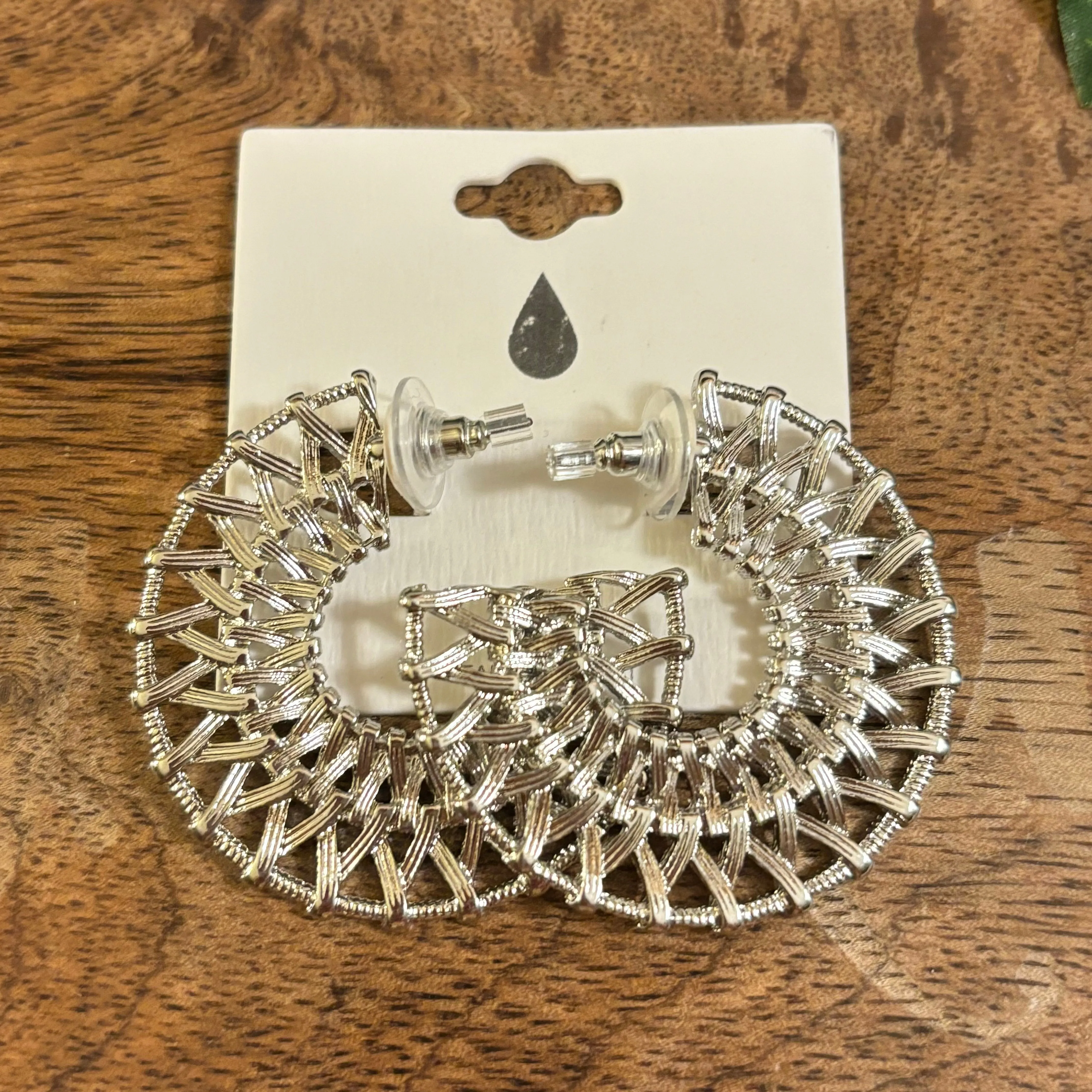 Woven Metal Hoop Earrings in Gold or Silver